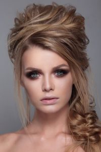 half upstyle for proms, prom hair and make-up, syer hair and beauty salon, Sutton Coldfield